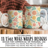 Digital Geometric Pattern, Digital Bundle, Circle Triangle Print, Trendy Art, Abstract Shapes, Digital Paper, Seamless Pattern, Retro Design thumbnail 4