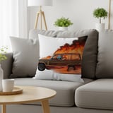 Grand Wagoneer Skeleton Pillows, Burning Waggy Pillow Cases, Spooky Vehicle Art, Automotive Gifts, Unique Car Decor, Skull Driver thumbnail 2