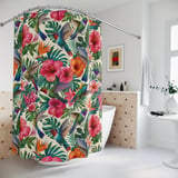 Hummingbird Oasis Botanical Shower Curtain thumbnail 2
