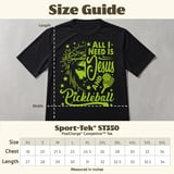 Pickleball Sport-Tek Performance Tee, All I Need Is Jesus and Pickleball, Moisture Wicking Court Apparel thumbnail 11