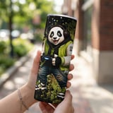 20oz Skinny Tumbler with Straw, Panda Gamer Tumbler, Gaming Cup, Video Game Gift for Boys and Teens thumbnail 2