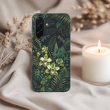 Dark Botanical Tough Phone Case, Vintage Jungle Plant Phone Cover, Moody Orchid & Fern Dragonfly Forest Case, Nature Lover Gift for Her thumbnail 3