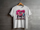 Rocco Rhino Game On Youth Gaming T-Shirt, Boys Girls Gamer Tee, Pink Streetwear Graphic Shirt, Pixo League thumbnail 4