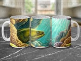 Deep Sea Sublimation Wrap Digital Design, Ocean Mug PNG 11oz 15oz, Exotic Marine Life Art, Nature Lover Gift thumbnail 10