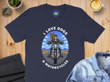 I Love Dogs And Motorcycles T-Shirt, Biker Dog Lover Tee, Funny Motorcycle Rider Shirt, Cute Dog Owner enthusiast Top thumbnail 3