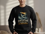 Boat Captain Of The Night Shift Halloween Watch Lighthouse Waves Nautical Graphic Crewneck Sweatshirt thumbnail 11