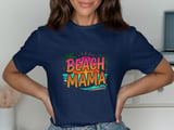 Beach Mama T-Shirt, Summer Vacation Shirt for Moms, Tropical Sunset Palm Tree Coastal Mom Life Tee, Mother's Day Gift thumbnail 2