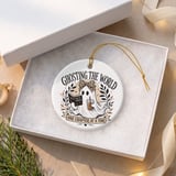 Ghost Book Lover Ornament, Cute Spooky Reader Christmas Decor, Introvert Bookish Gift, Iced Coffee Reading Lover Tree Ornament thumbnail 8
