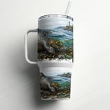 Coastal Seal Tumbler Wrap Digital Design 40oz | Ocean Lighthouse Beach Tumbler PNG Sublimation File | Marine Life Tumbler Art for Sea Lovers thumbnail 10