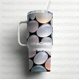 40oz Tumbler Sublimation, Seamless Distressed, Tapered Tumbler Wrap Design, Digital Download, Colorful Pebbles, Abstract Texture thumbnail 4