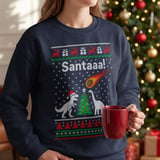 Dino Santa Meteor Holiday Sweatshirt thumbnail 9