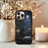 Dark Academia Tough Phone Case, Gothic Raven Bookish Phone Cover, Moody Midnight Library Aesthetic Case, Spooky Book Lover Gift thumbnail 4