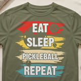 Pickleball Sport-Tek Performance Tee, Eat Sleep Pickleball Repeat, Moisture-Wicking Athletic Court Apparel thumbnail 4