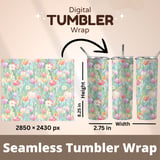 Digital Pattern Bundle, Tulip Flowers, Daisy Flowers, Floral Digital Paper, Watercolor Digital, Seamless Pattern for Commercial Use thumbnail 9