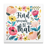 Find Yourself Canvas Wrap, Floral Motivational Quote Art, Inspiring Wall Decor, Positive Affirmation Art, Boho Chic Gift, Home Decor thumbnail 5