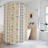 Lavender Meadow Gingham Charm Shower Curtain thumbnail 2