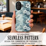 Winter Floral Tumbler Design, Digital Paper Pack, Watercolor Flowers, Printable PNG, Floral Junk Journal, Scrapbooking Paper thumbnail 6