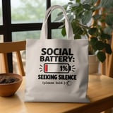 Social Battery 1% Tote Bag thumbnail 1
