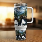 Wolverine Tumbler Wrap 40oz Sublimation Digital Design | Mountain Wildlife Tumbler PNG | Nature Outdoorsy Animal Wrap File for Men thumbnail 12