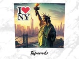 New York City Tumbler Wrap Digital Design 20oz Skinny Tumbler, Statue of Liberty PNG, I Love NY Travel Souvenir Gift thumbnail 5