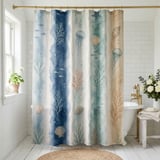 Seaside Dreams Watercolor Shower Curtain thumbnail 1