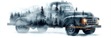 Vintage Truck 40oz Tumbler Wrap Design PNG, Misty Forest Mountain Classic Pickup Car Sublimation Wrap Digital Download for Him thumbnail 14