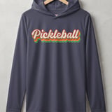 Pickleball Sport-Tek Performance Hood, Pickleball 70s Vintage Retro Striped Script, Lightweight Hoodie thumbnail 2