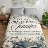 Nurse Practitioner Floral Blanket thumbnail 3
