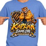 Kaplan Tiger Game On Youth Gaming T-Shirt, Boys Girls Gamer Tee, Orange Tiger Graphic Shirt, Pixo League thumbnail 8