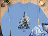 Sailing Ghost Crewneck Sweatshirts Vintage Maritime Sailor Boat Fair Wind Foul Omen Graphic Print thumbnail 8