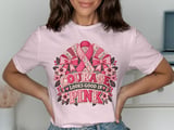 Courage Looks Good In Pink Faux Patchwork Tee thumbnail 1