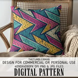 Digital Geometric Pattern, Digital Fabric Pattern, Grunge Pattern, Triangle Pattern, Arrows Pattern, Digital Bundle Pattern thumbnail 5