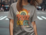Pray On It Retro T-Shirt, Christian Rainbow Daisy Graphic Tee, Faith Based Scripture Shirt, Religious Gift for Her thumbnail 10