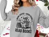 Drink Coffee Read Books Tumbler, Skeleton Reader Gift, Funny Book Lover Cup, Introvert Tumbler, Coffee Tumbler, Tumbler for Bookworm thumbnail 4