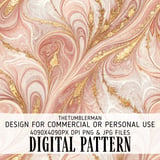 Pink Marble Gold Tumbler Design, Watercolor Flower Digital Paper, Floral Junk Journal, Printable Tumbler PNG, Scrapbooking Paper Digital thumbnail 13