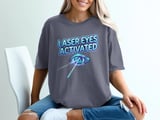 Laser Eyes Activated T-Shirt: Futuristic Cybernetic Eye Vision, Sci-Fi Neon Graphic Design thumbnail 14