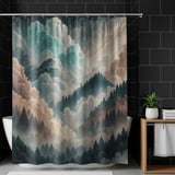 Watercolor Landscape Digital Pattern, Mountain Forest Clouds Digital Bundle, Scenic Print, Wall Art Design, Digital Art Prints, PNG JPG thumbnail 12
