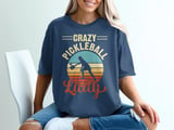 Pickleball Comfort Colors Shirt, Crazy Pickleball Lady, Vintage Graphic Tee thumbnail 4
