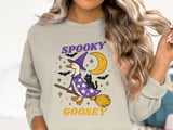 Spooky Goosey T-Shirt, Halloween Goose, Witchy Goose Tee, Black Cat Shirt, Flying Goose Shirt, Fall Shirt, Funny Halloween Shirt, Cute Ghost thumbnail 3