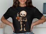Skeleton Coffee and Cat Tee or Sweatshirt thumbnail 1
