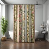 Cottage Bloom Floral Stripe Shower Curtain thumbnail 7