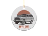 Grand Wagoneer Ornament, Waggy Car Gift, Classic Car Ornament, My Love Ornament, Car Lover Gift, Unique Ornament, Vehicle Ornament thumbnail 3