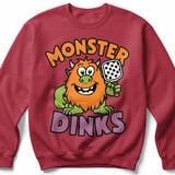 Pickleball Gildan Crewneck Sweatshirt, Monster Dinks, Court Warm Up thumbnail 5