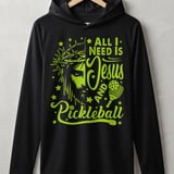 Pickleball Sport-Tek Performance Hood, All I Need Is Jesus And Pickleball, Lightweight Hoodie thumbnail 1