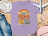 Pray On It Christian Youth T-Shirt | Retro Faith Rainbow Tee | Vintage Inspirational Boho Religious Gift for Her Women thumbnail 11