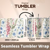 Serene Wildflower Watercolor Digital Art Size Bundle Png thumbnail 7
