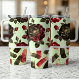 Dark Rose Tumbler Wrap, 40oz Tapered Sublimation Design, Seamless Floral Digital Download, Distressed Rose Pattern, Tumbler Design thumbnail 3