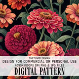 Zinnia Tumbler Design, Floral Digital Paper, Colorful Flower Background, Watercolor Flowers, Junk Journal Printable, Scrapbooking Paper thumbnail 13
