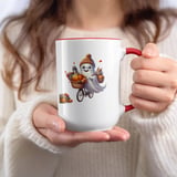 Halloween Mug, Cute Ghost, Squirrel, Pumpkin, Fall Decor, Autumn Leaves, Spooky Season, Bicycle Ride, Cozy Gift, Holiday Coffee Cup thumbnail 7
