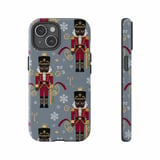 Black Nutcracker iPhone Case: Holiday Design, Gray Background, Festive Season thumbnail 4